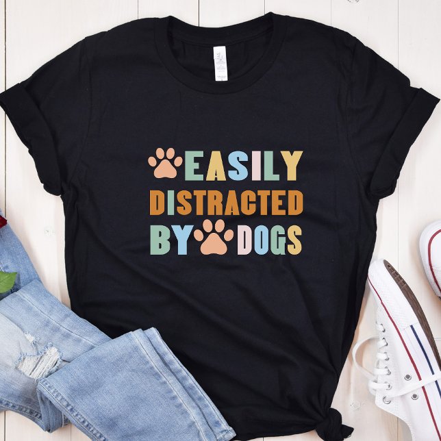 Funny Dog leicht abgelenkt dunkel T-Shirt (Von Creator hochgeladen)