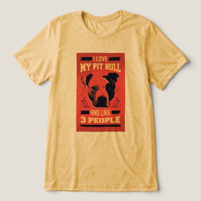 Funny Dog Liebe - Pitbull zuerst Tri-Blend Shirt (Design Vorderseite)