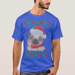 Funny Dog Liebhaber Niedlichen Mops Weihnachtsmann T-Shirt