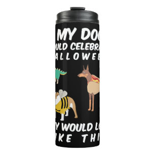 Funny Dog liebt Halloween Puppy-Kostüm Thermosbecher