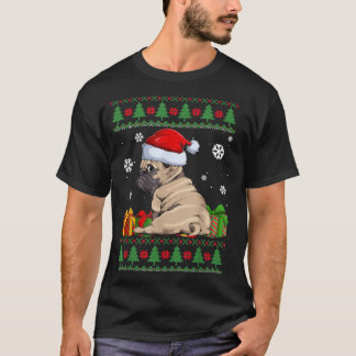 Funny Dog liebt Niedlichen Mops Weihnachtsmannmütz T-Shirt