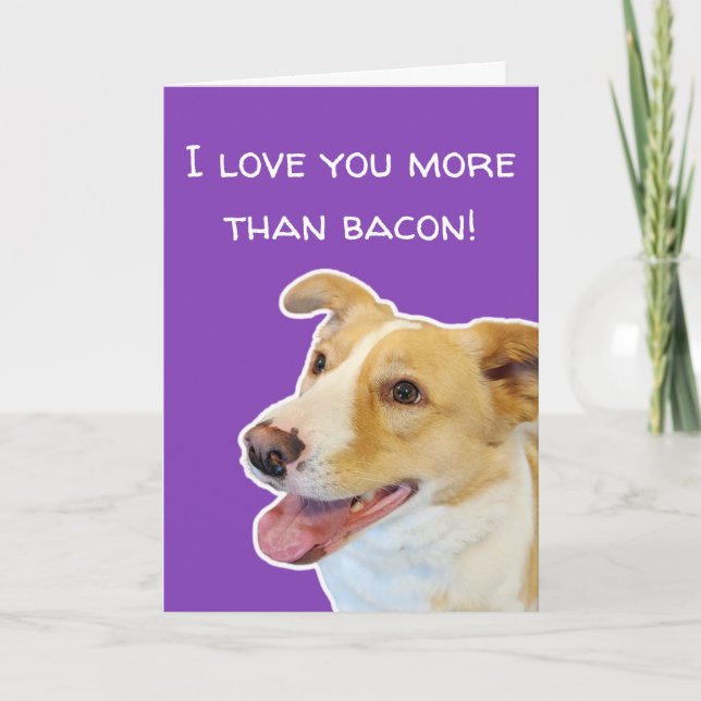 Funny Dog liebt Valentine's Day Card Karte (Vorderseite)