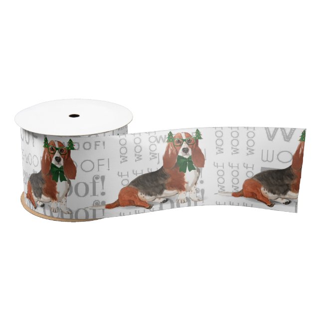 Funny Dog Lover Basset Weihnachten Satinband (Spule)