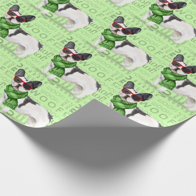 Funny Dog Lover Boston Terrier Weihnachten Geschenkpapier (Ecke)