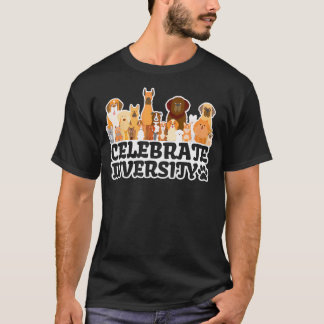 Funny Dog Lover 'Celebrate Diversity' Niedlicher H T-Shirt
