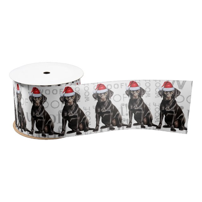 Funny Dog Lover Christmas Black Labrador Retriever Satinband (Spule)