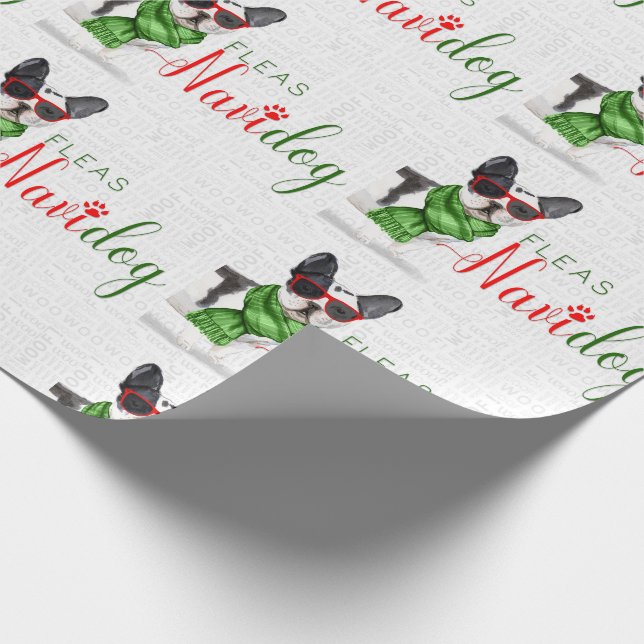 Funny Dog Lover Christmas Boston Terrier Geschenkpapier (Ecke)