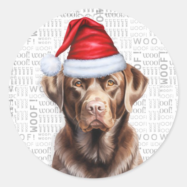 Funny Dog Lover Christmas Chocolate Labrador Runder Aufkleber (Vorderseite)