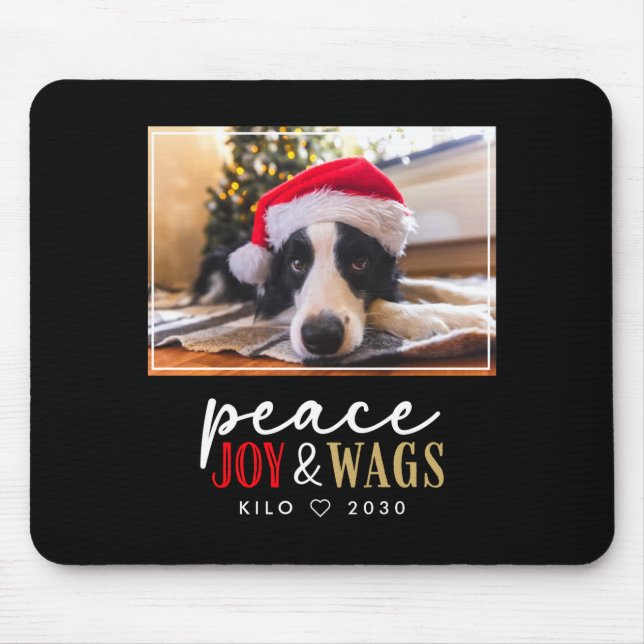 Funny Dog Lover Christmas Photo Cute D  Mousepad (Vorne)