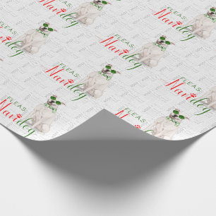 Funny Dog Lover Christmas White Pit Bull Geschenkpapier