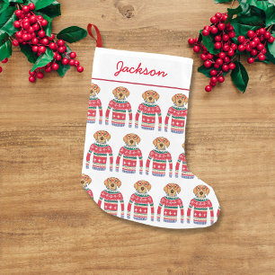 Funny Dog Lover Dog Tragen hässlich Weihnachtssüße Kleiner Weihnachtsstrumpf