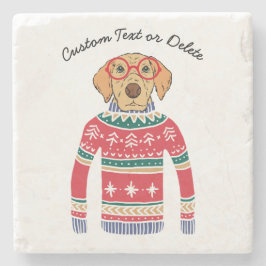 Funny Dog Lover Dog Tragen hässlich Weihnachtssüße Steinuntersetzer