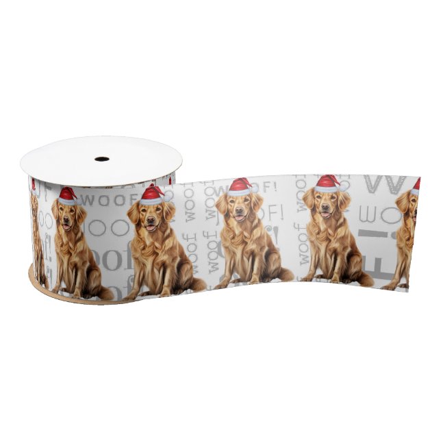 Funny Dog Lover Golden Retriever Santa Satinband (Spule)