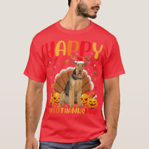 Funny Dog Lover Happy Airedale Terrier HelloDanke T-Shirt