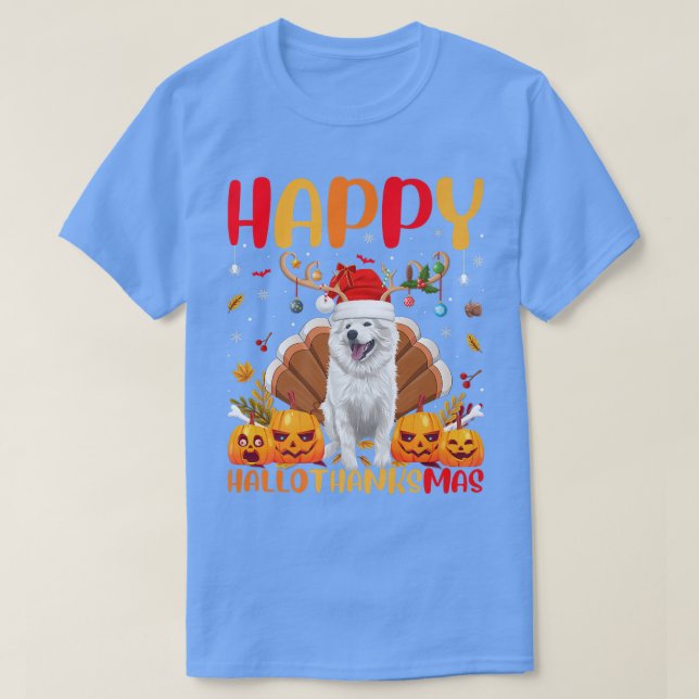 Funny Dog Lover Happy American Eskimo Dog HelloTha T-Shirt (Design vorne)