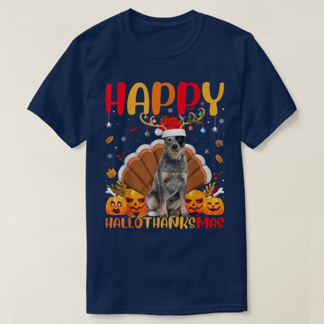 Funny Dog Lover Happy Australian Cattle Dog HelloT T-Shirt (Design vorne)