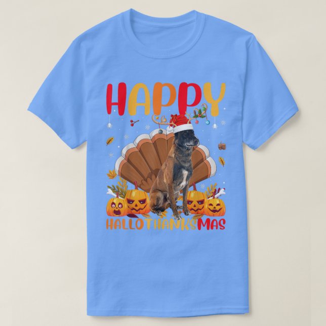 Funny Dog Lover Happy Belgisch Malinois Dog HalloT T-Shirt (Design vorne)