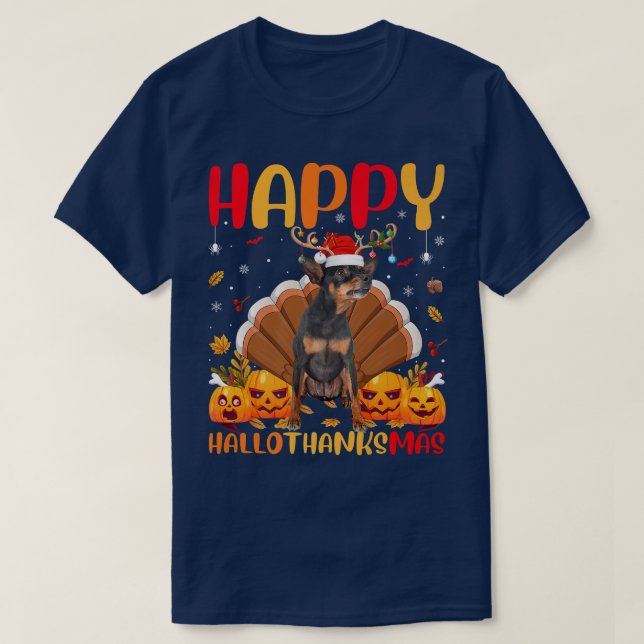 Funny Dog Lover Happy Miniature Pinscher Hund Hall T-Shirt (Design vorne)