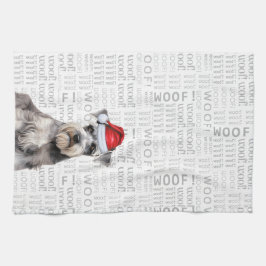 Funny Dog Lover Holiday Schnauzer Christmas Geschirrtuch