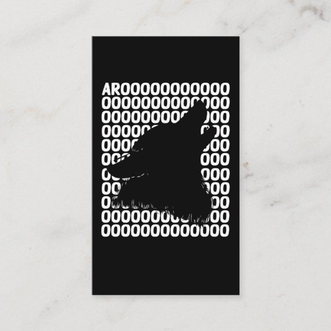 Funny Dog Lover Howling Wolf Visitenkarte (Vorderseite)