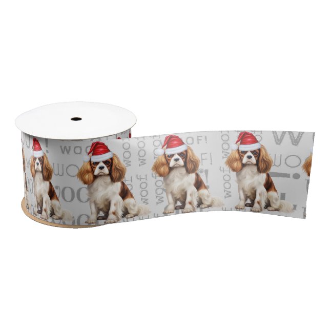 Funny Dog Lover Niedlich Cavalier Dog Weihnachten Satinband (Spule)