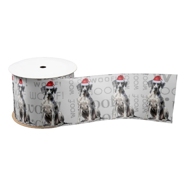 Funny Dog Lover Niedlich Great Dane Weihnachten Satinband (Spule)