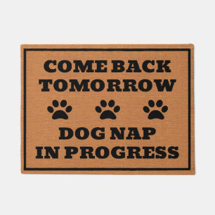 Funny Dog Lover Paw Print Rustic Brown Minimalisti Fußmatte