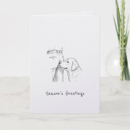 Funny Dog Lover Season's Greetings Christmas Karte
