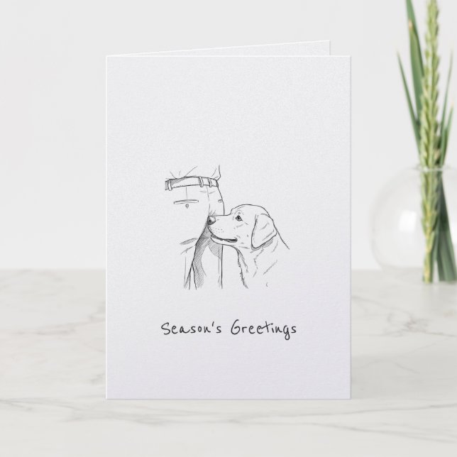 Funny Dog Lover Season's Greetings Christmas Karte (Vorderseite)