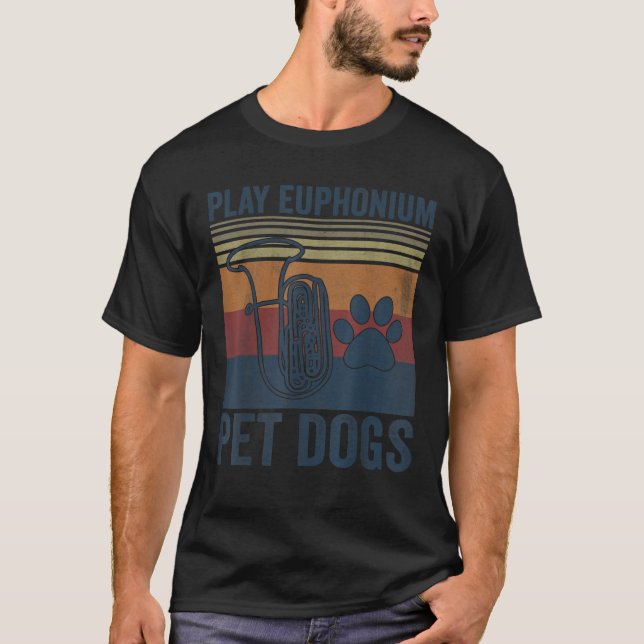 Funny Dog Lover und Euphonium Player Pet Dogs spie T-Shirt (Vorderseite)