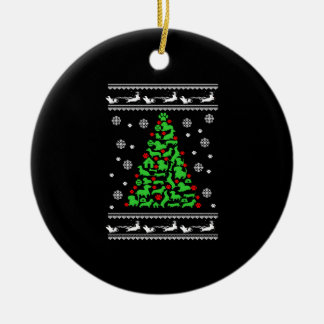 Funny Dog Lover Weihnachtsbaum T - Shirt Keramik Ornament