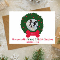 Funny Dog Lover Weihnachtskranz mit Hund-Foto
