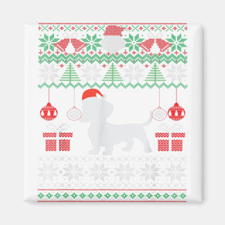 Funny Dog lovers Dachshund Santa Hat Ugly Christma Magnet