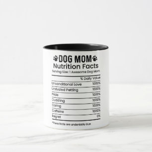 Funny Dog Mama Nutrition Fakten Tasse