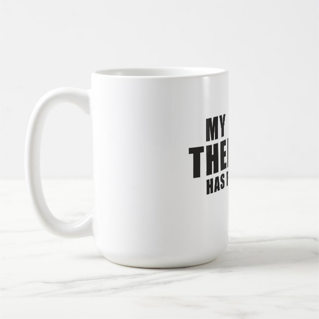 Funny Dog Mom Dad Gift! My Therapist Has Four Paws Kaffeetasse (Links)