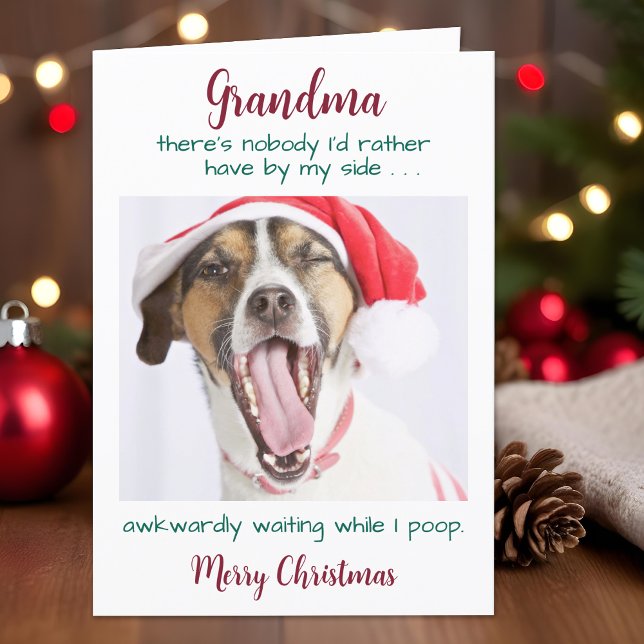 Funny Dog Oma Custom Pet Foto Frohe Weihnachten (Von Creator hochgeladen)