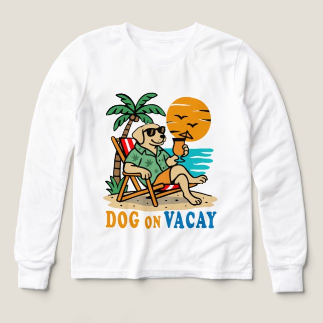 Funny Dog on Vacation T-Shirt | Cute Summer (Design Vorderseite)