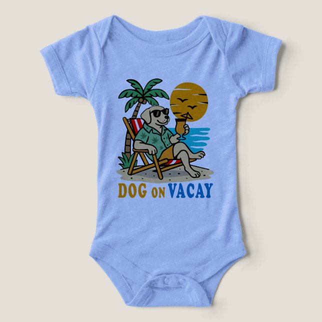 Funny Dog on Vacation T-Shirt | Cute Summer (Design Vorderseite)