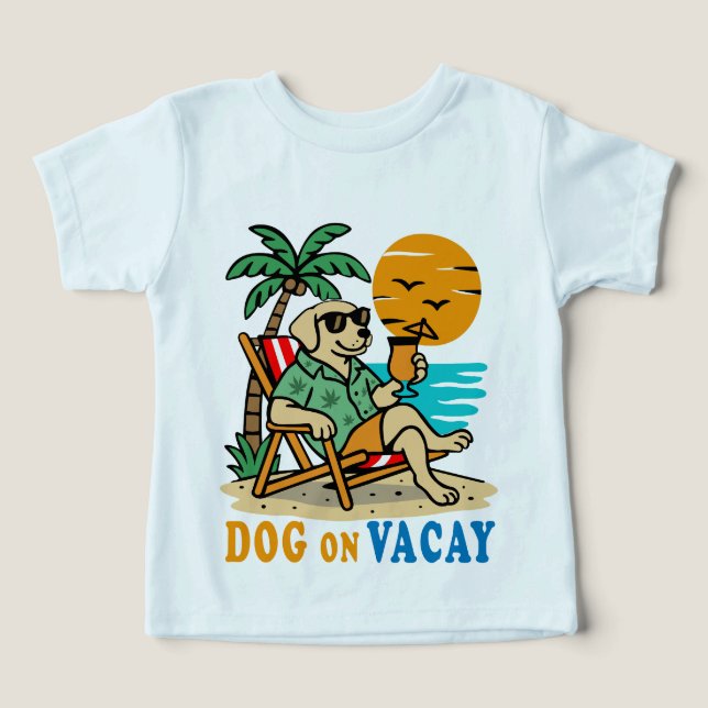 Funny Dog on Vacation T-Shirt | Cute Summer (Design Vorderseite)