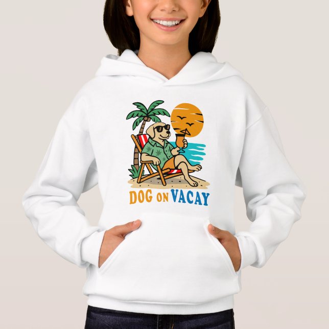 Funny Dog on Vacation T-Shirt | Cute Summer Hoodie (Vorderseite)