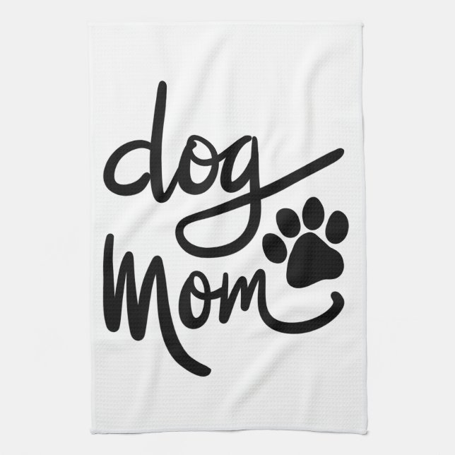 Funny Dog Paw Dog Mama Geschirrtuch (Vertikal)