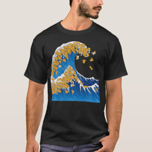 Funny Dog Paw Niedliche Welpe Hunde Wave von Shiba T-Shirt