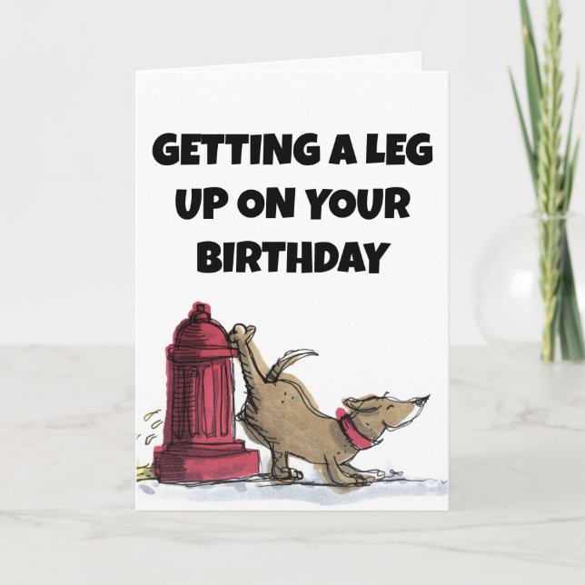 FUNNY DOG PEED BIRTHDAY CARD DANKESKARTE (Vorderseite)