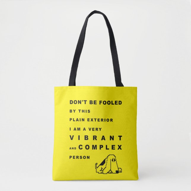Funny Dog Personality Typography Quote Tote Bag (Vorderseite)