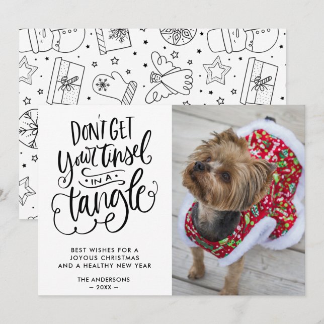 Funny Dog Pet Foto Typografie Weihnachten (Vorne/Hinten)