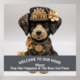 Funny dog pet-freundliche Zuhause Warnung Boss Poster