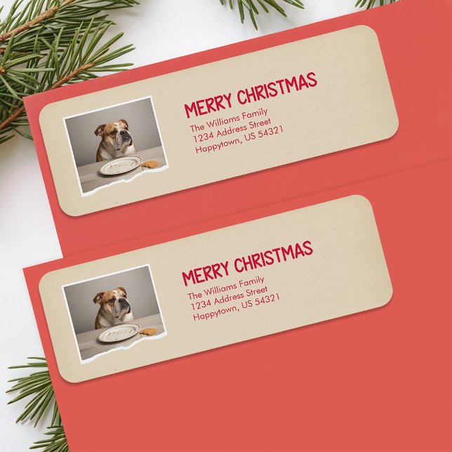  Funny Dog Pet Photo Christmas Return Address (Von Creator hochgeladen)