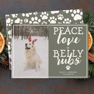Funny Dog Picture Custom Green Christmas Foto Feiertagskarte