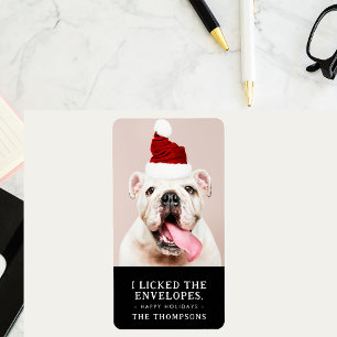 Funny Dog Picture Personalisiertes Weihnachts-Foto Adressaufkleber
