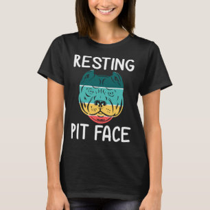 Funny Dog Pitbull Pit Face Vintag T-Shirt
